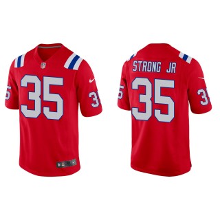 Men's New England Patriots Pierre Strong Jr. Red Alternate Game Jersey
