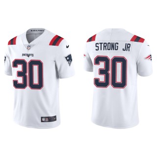 Men's Patriots Pierre Strong Jr. White 2022 NFL Draft Vapor Limited Jersey