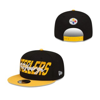 Pittsburgh Steelers Black Gold 2022 NFL Draft 9FIFTY Snapback Adjustable Hat