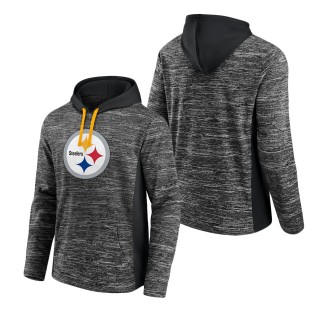 Men's Pittsburgh Steelers Fanatics Branded Heathered Charcoal Black Instant Replay Pullover Hoodie