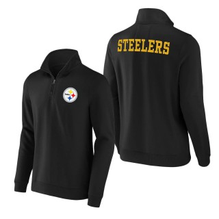 Men's Pittsburgh Steelers NFL x Darius Rucker Collection by Fanatics Black Tri-Blend Quarter-Zip Sweatshirt