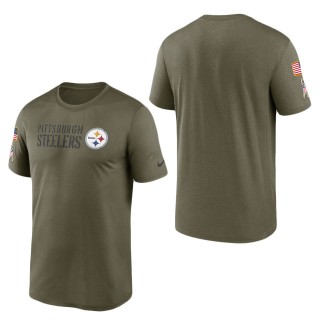 Men's Pittsburgh Steelers Olive 2022 Salute to Service Legend Team T-Shirt