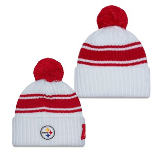 Men's Pittsburgh Steelers White 2023 NFL Pro Bowl Cuffed Knit Hat with Pom
