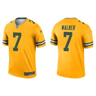 Men's Packers Quay Walker Gold 2022 NFL Draft Inverted Legend Jersey