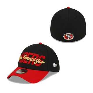 San Francisco 49ers Black Scarlet 2022 NFL Draft 39THIRTY Flex Hat