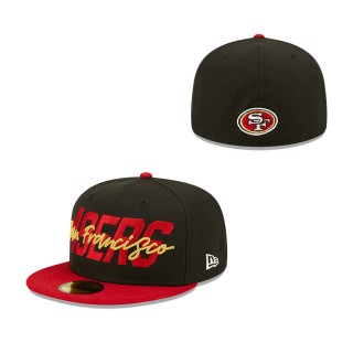 San Francisco 49ers Black Scarlet 2022 NFL Draft On Stage 59FIFTY Fitted Hat