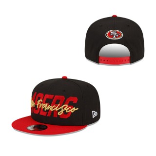 San Francisco 49ers Black Scarlet 2022 NFL Draft 9FIFTY Snapback Adjustable Hat