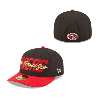 San Francisco 49ers Black Scarlet 2022 NFL Draft Low Profile 59FIFTY Fitted Hat