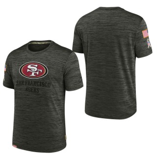 Men's San Francisco 49ers Brown 2022 Salute to Service Velocity Team T-Shirt