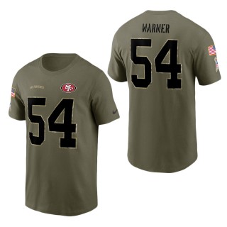 Men's San Francisco 49ers Fred Warner Olive 2022 Salute To Service Name & Number T-Shirt