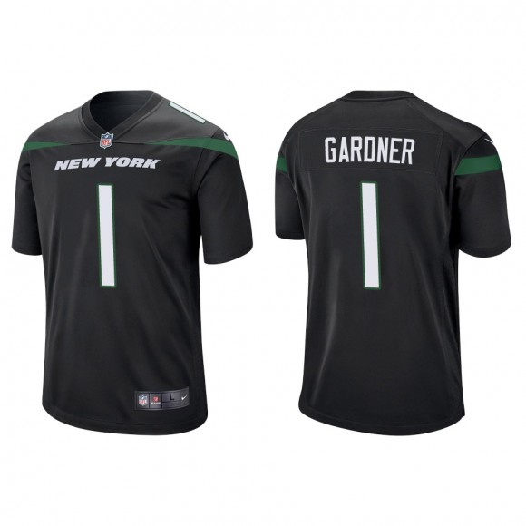 Men's Jets Sauce Gardner Black 2022 NFL Draft Game Jersey