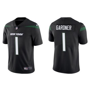 Men's Jets Sauce Gardner Black 2022 NFL Draft Vapor Limited Jersey