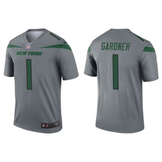 Men's Jets Sauce Gardner Gray 2022 NFL Draft Inverted Legend Jersey