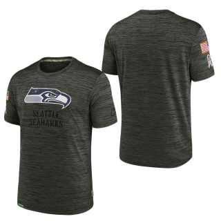 Men's Seattle Seahawks Brown 2022 Salute to Service Velocity Team T-Shirt
