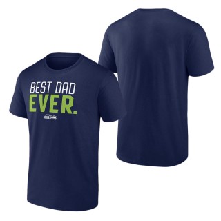 Men's Seattle Seahawks Fanatics Branded College Navy Best Dad Ever Team T-Shirt