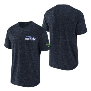 Men's Seattle Seahawks NFL x Darius Rucker Collection by Fanatics College Navy Slub Henley T-Shirt