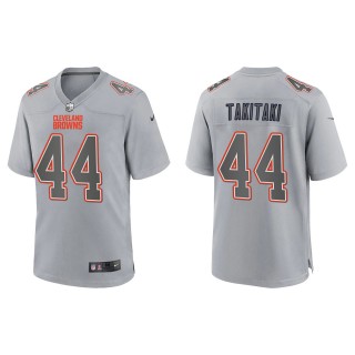 Men's Sione Takitaki Cleveland Browns Gray Atmosphere Fashion Game Jersey