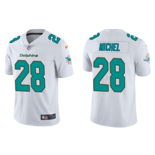 Men's Miami Dolphins Sony Michel White Vapor Limited Jersey
