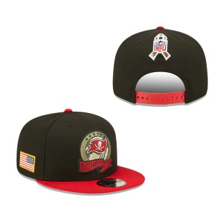 Men's Tampa Bay Buccaneers Black Red 2022 Salute To Service 9FIFTY Snapback Hat