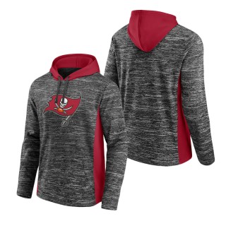 Men's Tampa Bay Buccaneers Fanatics Branded Heathered Charcoal Red Instant Replay Pullover Hoodie
