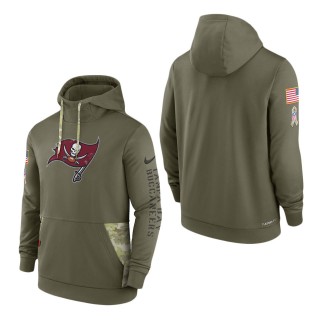 Men's Tampa Bay Buccaneers Olive 2022 Salute to Service Therma Performance Pullover Hoodie