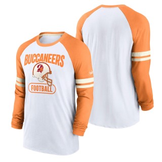 Men's Tampa Bay Buccaneers Nike White Orange Throwback Raglan Long Sleeve T-Shirt