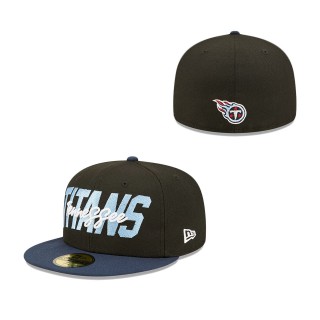 Tennessee Titans Black Navy 2022 NFL Draft On Stage 59FIFTY Fitted Hat