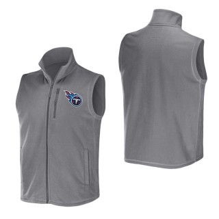 Men's Tennessee Titans NFL x Darius Rucker Collection by Fanatics Gray Polar Fleece Full-Zip Vest