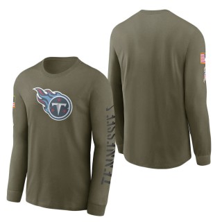 Men's Tennessee Titans Olive 2022 Salute To Service Long Sleeve T-Shirt