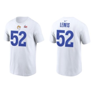 Terrell Lewis Rams Super Bowl LVI  Men's White T-Shirt