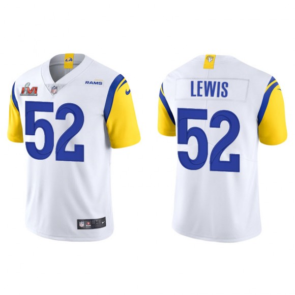Super Bowl LVI Terrell Lewis Rams White Vapor Limited Jersey