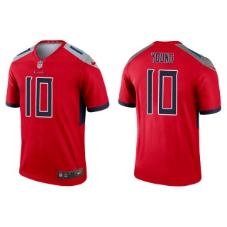 Vince Young Jersey Titans Red Inverted Legend Men's
