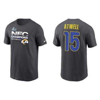 Tutu Atwell Rams 2021 NFC Champions Locker Room Trophy Men's Anthracite T-Shirt