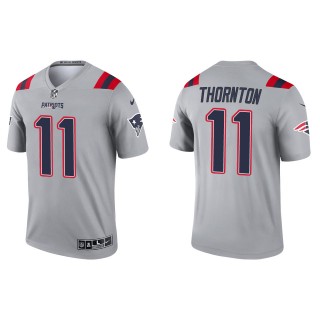 Men's New England Patriots Tyquan Thornton Gray Inverted Legend Jersey