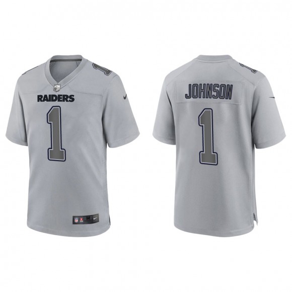 Men's Tyron Johnson Las Vegas Raiders Gray Atmosphere Fashion Game Jersey
