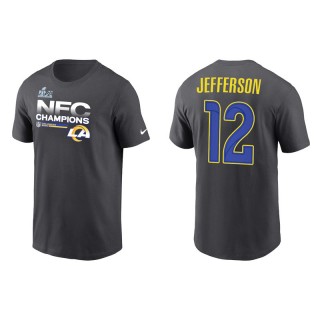 Van Jefferson Rams 2021 NFC Champions Locker Room Trophy Men's Anthracite T-Shirt