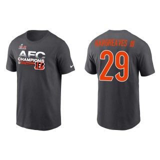 Vernon Hargreaves III Bengals 2021 AFC Champions Locker Room Trophy Men's Anthracite T-Shirt