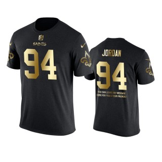 New Orleans Saints #94 Cameron Jordan Metall Dark Nike Golden Special T-Shirt - Men