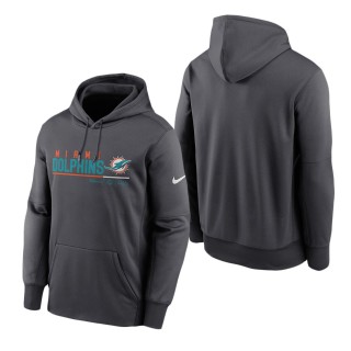 Men's Miami Dolphins Anthracite Prime Logo Name Split Pullover Hoodie
