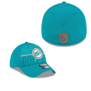 Men's Miami Dolphins Aqua 2023 NFL Training Camp Throwback 39THIRTY Flex Fit Hat