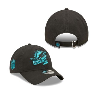 Men's Miami Dolphins Black 2022 Sideline Adjustable 9TWENTY Hat