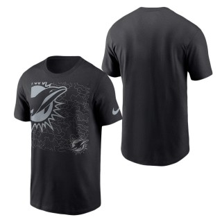 Men's Miami Dolphins Black RFLCTV T-Shirt
