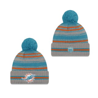Miami Dolphins Cold Weather Gray Sport Knit Hat