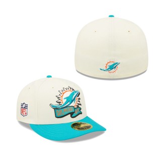 Men's Miami Dolphins Cream 2022 Sideline Low Profile 59FIFTY Fitted Hat