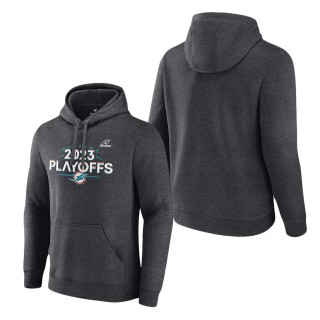 Miami Dolphins Heather Charcoal 2023 NFL Playoffs Fleece Pullover Hoodie