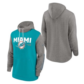 Miami Dolphins Nike Aqua Fashion Color Block Pullover Hoodie