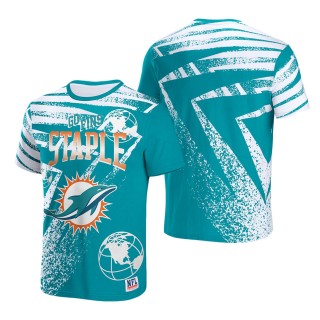 Men's Miami Dolphins NFL x Staple Aqua All Over Print T-Shirt