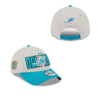 Men's Miami Dolphins Stone Aqua 2023 NFL Draft 9FORTY Adjustable Hat