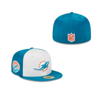 Miami Dolphins Throwback Satin Fitted Hat