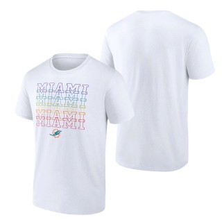 Men's Miami Dolphins Fanatics Branded White City Pride T-Shirt